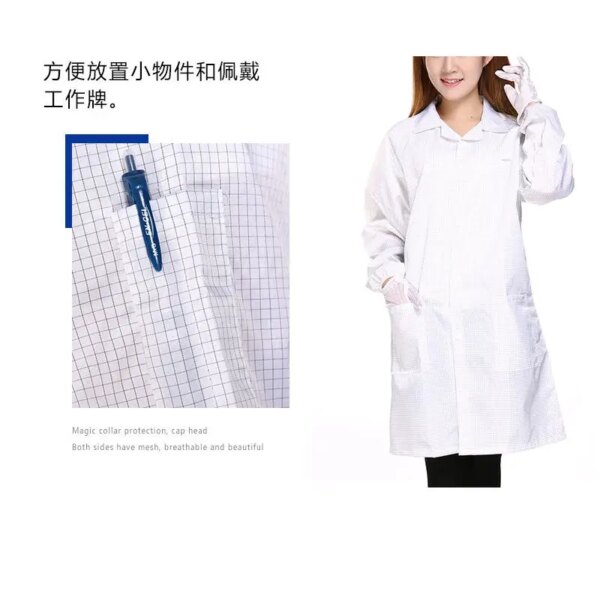 Factory wholesale Antistatic overall Suit Coat With Button Working Clothes Labor Protective From Dust Wholesale Safety Clothing - Image 5