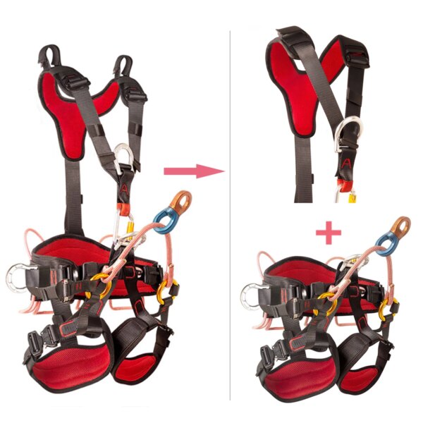 Full Body Harness Arborist Climbing Work Tree Care Fall Arrest Protection Equipment CE - Image 2