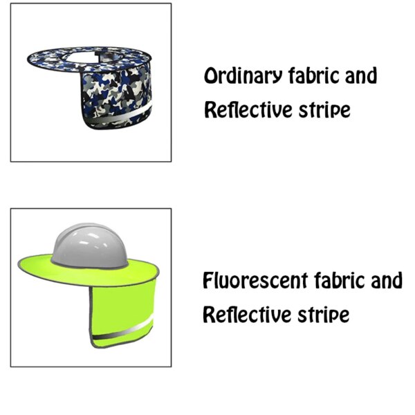 Hard Hat Sun Shade Hat Polyester Mesh Sun Shade Protection With Safety High Visibility Reflective Stripe - Image 2