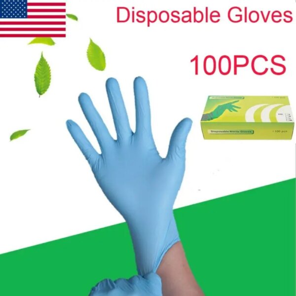 High Quality Disposable Nitrile Gloves 100pcs Latex Rubber Kitchen Cooking Protective Gloves