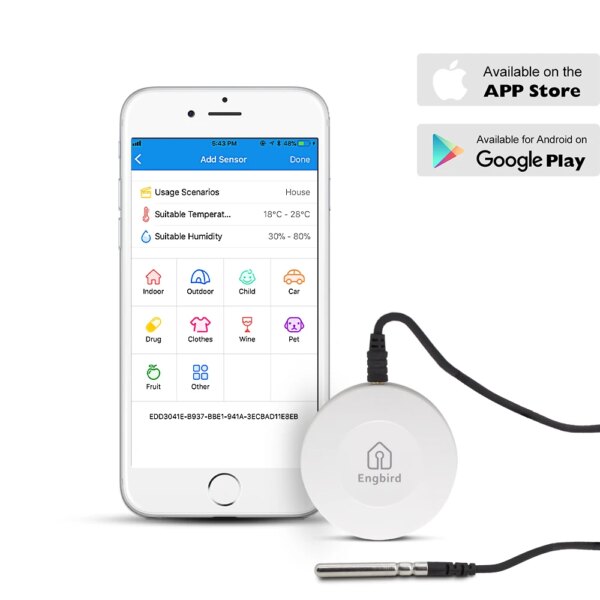INKBIRD Wireless IBS-TH1 Indoor Outdoor Thermometer Hygrometer Sensor Data Logger Digital C/F Temperature Humidity Meter Alarm - Image 3