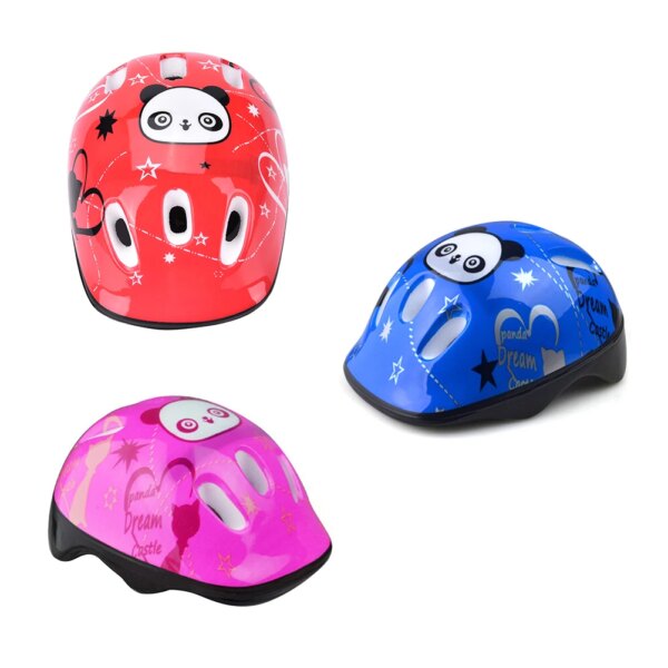 Kids Sports Panda Pattern Head Helmets Skating Skate Board Girls Boys Protective Gear Children's Safety Helmet 3 Colors 1Pcs - Image 2