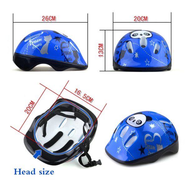 Kids Sports Panda Pattern Head Helmets Skating Skate Board Girls Boys Protective Gear Children's Safety Helmet 3 Colors 1Pcs - Image 3