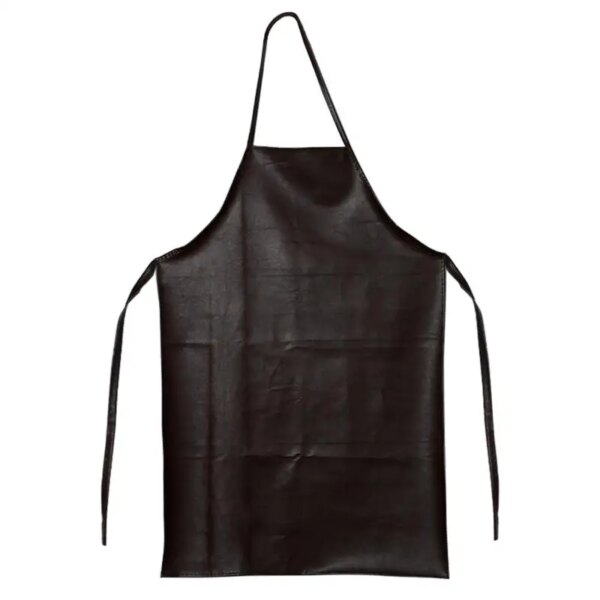 Leather Cooking Baking Apron Waterproof and Oilproof Kitchen Apron Women's Household Sleeveless Apron Black Brown Random - Image 5