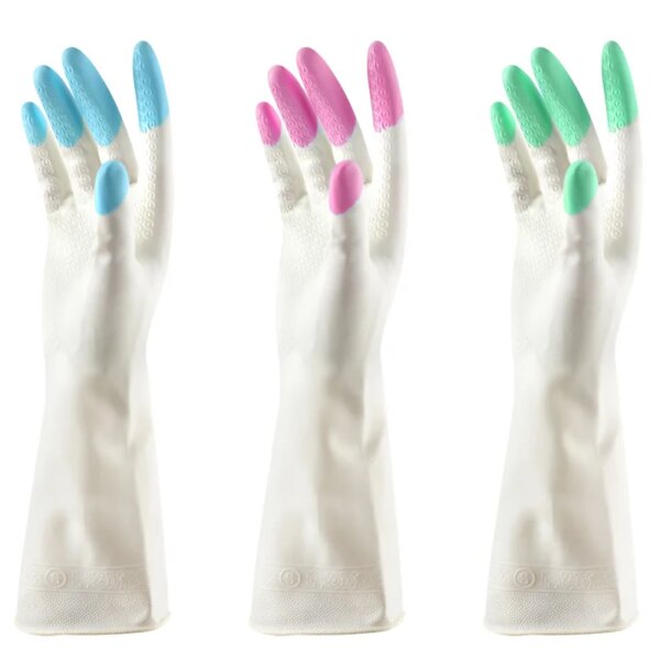 Long Sleeve latex Kitchen Wash Dishes Dishwashing Gloves House Cleaning