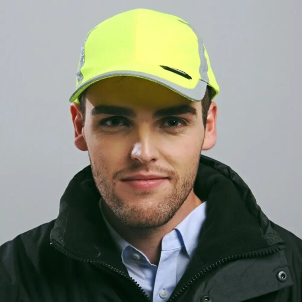 Men Hi Vis Protective Bump Cap Baseball Style Hard Hat Safety Workwear Yellow Orange Brightful Cap High Visibility Baseball Cap - Image 3