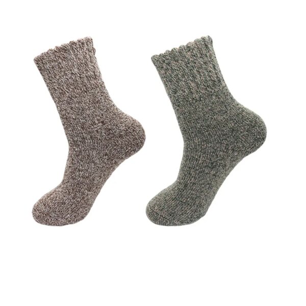 Men's Warm Wool Socks Winter Pure Color Thick Snow Casual Cashmere Business Socks 2 Pair - Image 7