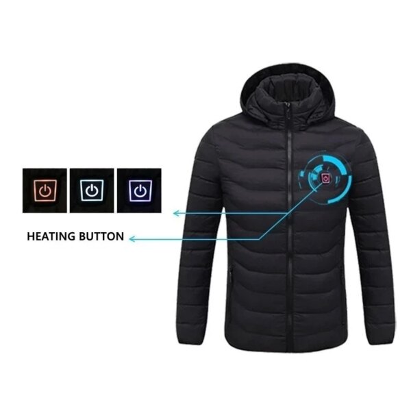 Men's Zone 9 Zone 11 Heated Jacket USB Winter Outdoor Electric Heated Jacket Warm Thermal Jacket Clothing Heated Cotton Jacket - Image 2