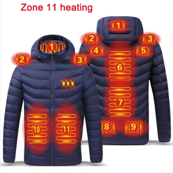 Men's Zone 9 Zone 11 Heated Jacket USB Winter Outdoor Electric Heated Jacket Warm Thermal Jacket Clothing Heated Cotton Jacket - Image 17