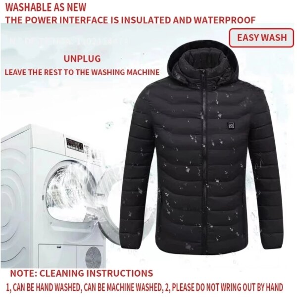 Men's Zone 9 Zone 11 Heated Jacket USB Winter Outdoor Electric Heated Jacket Warm Thermal Jacket Clothing Heated Cotton Jacket - Image 4