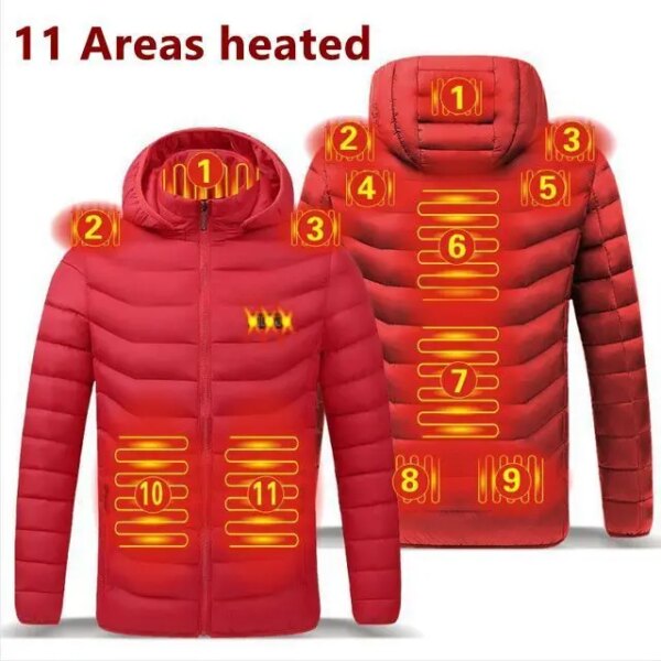 Men's Zone 9 Zone 11 Heated Jacket USB Winter Outdoor Electric Heated Jacket Warm Thermal Jacket Clothing Heated Cotton Jacket - Image 9