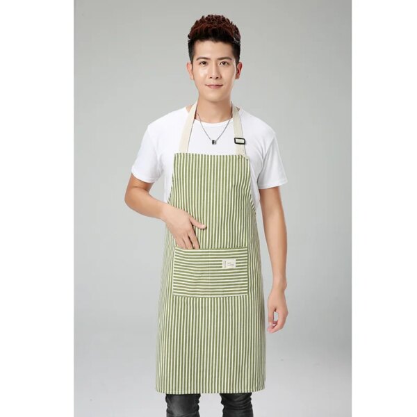 Men's cotton and linen sleeveless apron kitchen oil and dirt protective overalls custom LOGO gowns - Image 10