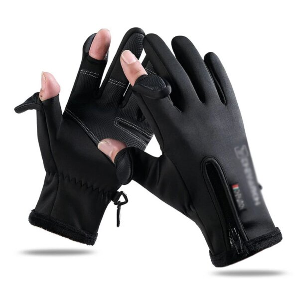 Mittens Women's Winter Fishing Gloves Touch Screen Plus Velvet Warm And Waterproof Outdoor Sports Cycling Gloves - Image 2