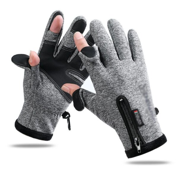 Mittens Women's Winter Fishing Gloves Touch Screen Plus Velvet Warm And Waterproof Outdoor Sports Cycling Gloves