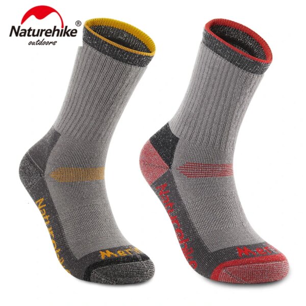 Naturehike 1 Pair Winter Thick Warm Skiing Merino Woollen Sports Socks Ourdoor Running Socks Quick-dry Ventilate Deodorant Socks