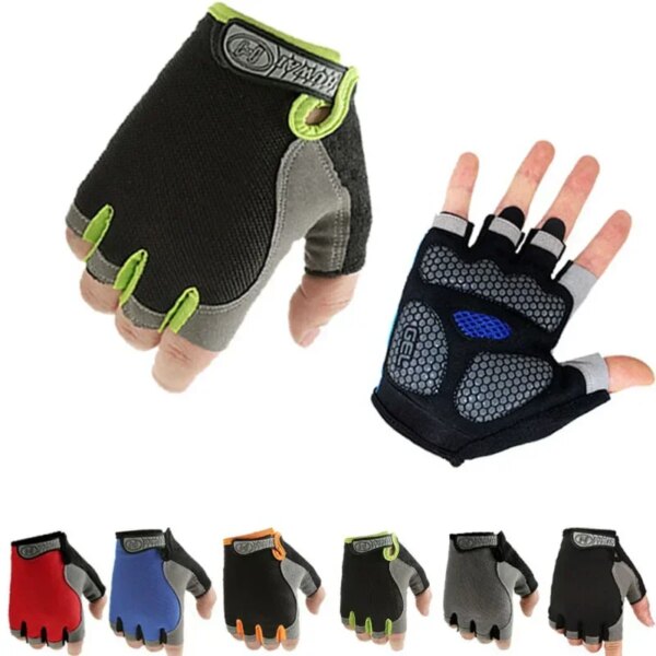 Non-slip Anti Half Finger Gloves Sunscreen Motorcycle elastic Shock Fitness Cycling Breathable Men Women Bicycle accessories - Image 3