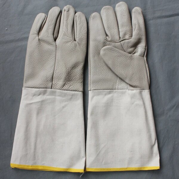 One Pair Lengthen Fireproof Heat Resistant Cow Leather Gloves Welding Work Gloves Protective Gloves for Welders Against Scalding - Image 7