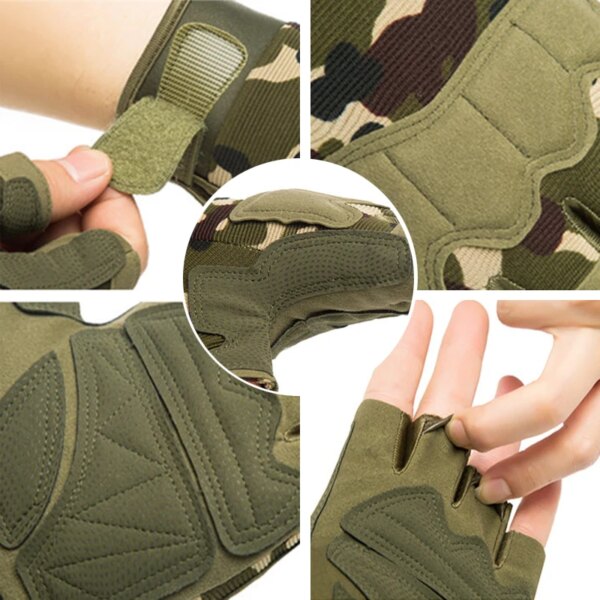 Outdoor Fingerless Motorcycle Gloves Touchscreen Military Protective Tactics Half Finger Racing Motorbike Cycling Gloves - Image 3