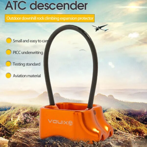 Outdoor High-altitude Descent Device Aluminum Alloy 25KN ATC Descender Protector Professional Hiking Climbing Equipment Supplies