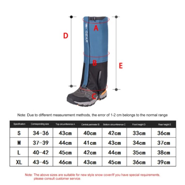 Outdoor Hiking Walking Legging Gaiters Waterproof Leg Covers Hunting Hiking Climbing Camping Ski Travel Leg Warmers Foot Covers - Image 6