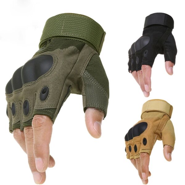 Outdoor Tactical Army Fingerless Gloves Hard Knuckle Paintball Airsoft Hunting Combat Riding Hiking Military Half Finger Gloves