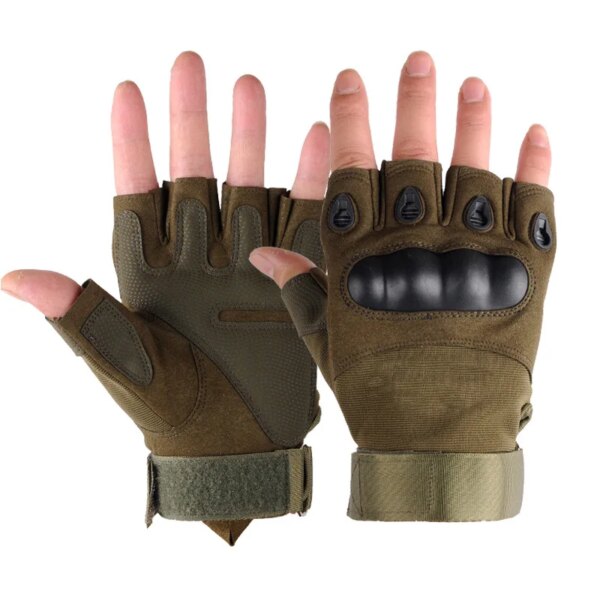 Outdoor Tactical Army Fingerless Gloves Hard Knuckle Paintball Airsoft Hunting Combat Riding Hiking Military Half Finger Gloves - Image 2