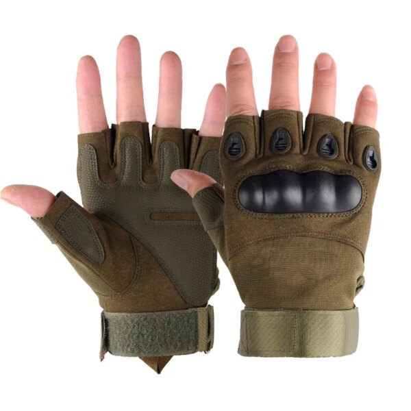 Outdoor Tactical Army Fingerless Gloves Hard Knuckle Paintball Airsoft Hunting Combat Riding Hiking Military Half Finger Gloves - Image 8