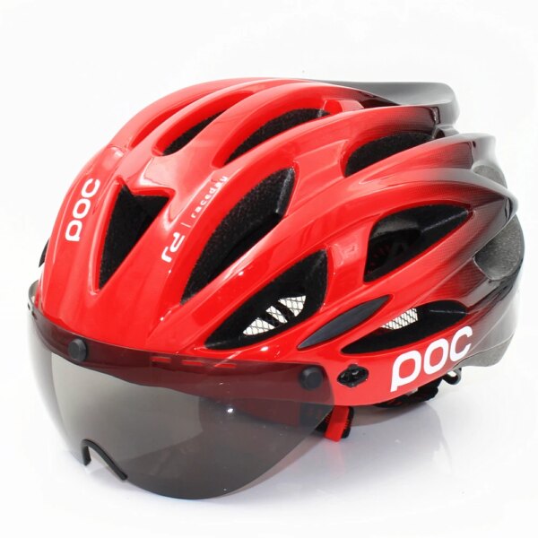 POC Raceday Road Riding Bicycle Men Women Bike Helmet Back Light Mountain Road Ciclismo Cycling Helmets Safety Cap lens - Image 4