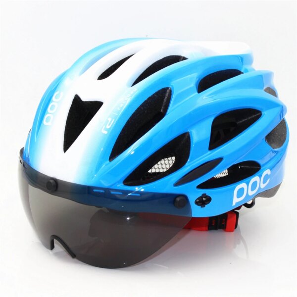 POC Raceday Road Riding Bicycle Men Women Bike Helmet Back Light Mountain Road Ciclismo Cycling Helmets Safety Cap lens