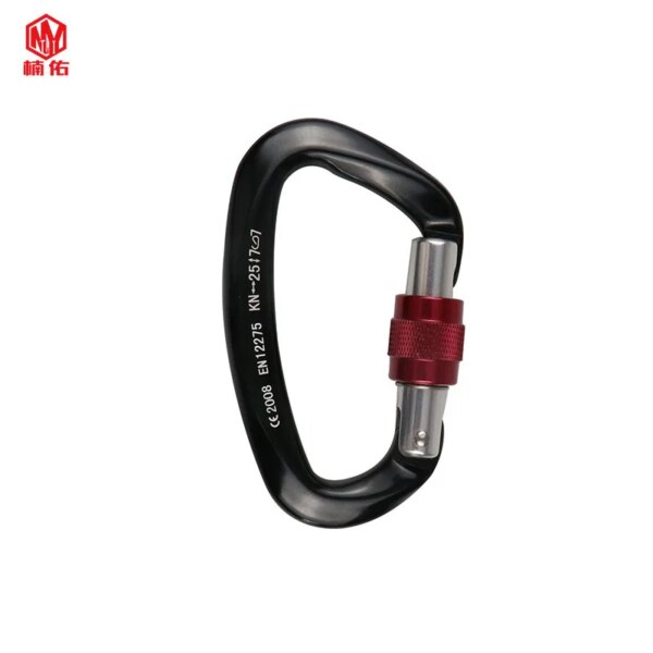 Portable Carabiner 25KN Lock Rope Glide Outdoor Climbing Lock Aerial Work Buckle Safety Buckle Safety Hook - Image 3