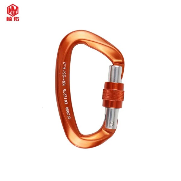 Portable Carabiner 25KN Lock Rope Glide Outdoor Climbing Lock Aerial Work Buckle Safety Buckle Safety Hook - Image 4