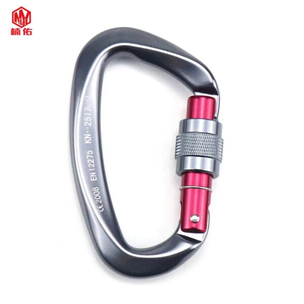 Portable Carabiner 25KN Lock Rope Glide Outdoor Climbing Lock Aerial Work Buckle Safety Buckle Safety Hook - Image 5