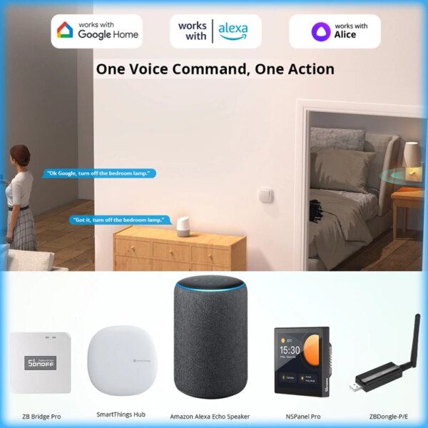 SONOFF ZBMINI L2 ZigBee Smart Switch Work With EWeLink APP, Voice Control Compatible With Yandex Alice Alexa Google Assistant - Image 2