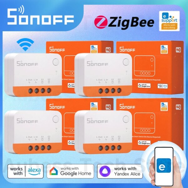 SONOFF ZBMINI L2 ZigBee Smart Switch Work With EWeLink APP, Voice Control Compatible With Yandex Alice Alexa Google Assistant