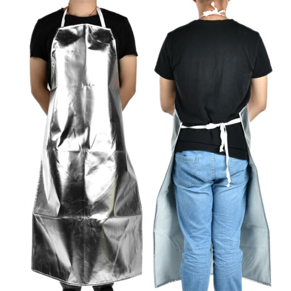 Safe Welding Apron Flame Heat Resistant Protective Clothing Anti-scalding Splash-proof Aluminum Foil BBQ Apron For Cook Welding - Image 2