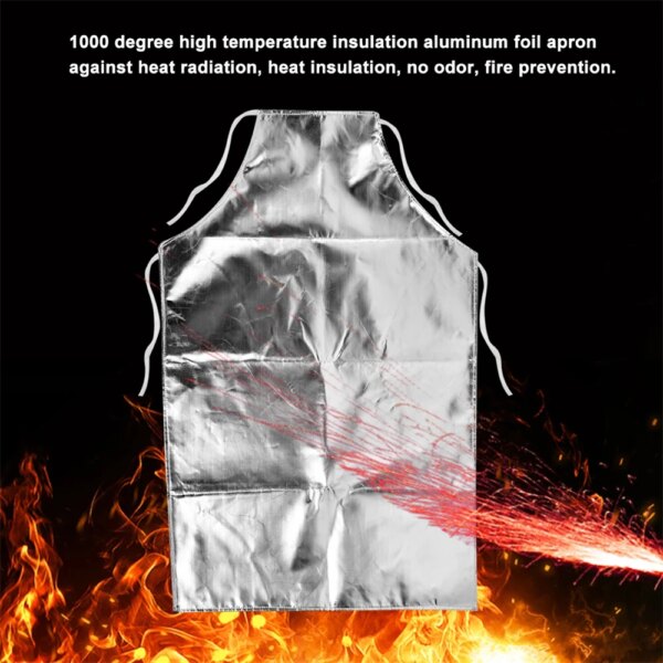 Safe Welding Apron Flame Heat Resistant Protective Clothing Anti-scalding Splash-proof Aluminum Foil BBQ Apron For Cook Welding - Image 4