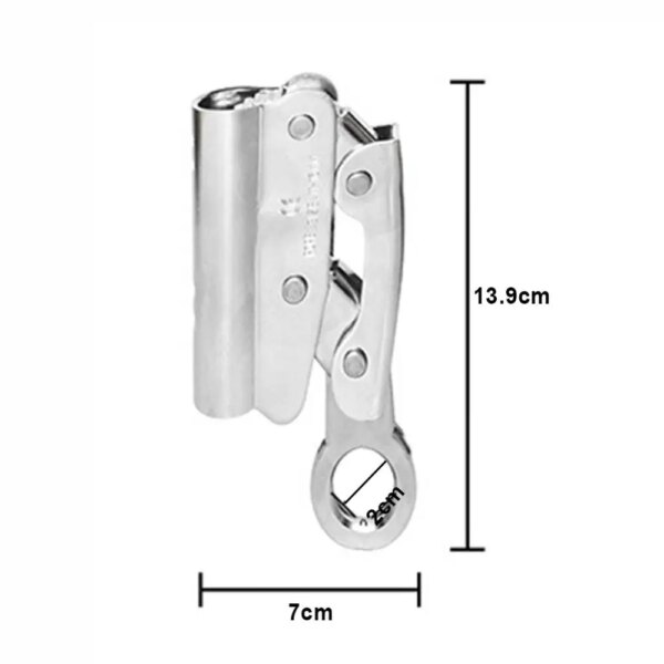 Safety Climbing Arborist 11-16mm Rope Grab Climb Protection Alloy Steel Manual - Image 2