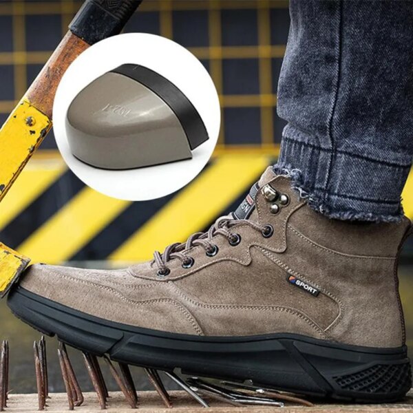 Safety Shoes Work Boots Steel Toe Shoes Male Workshop Sparkproof Anti Scald Anti Puncture Working Boots All Seasons Safty Shoes - Image 3