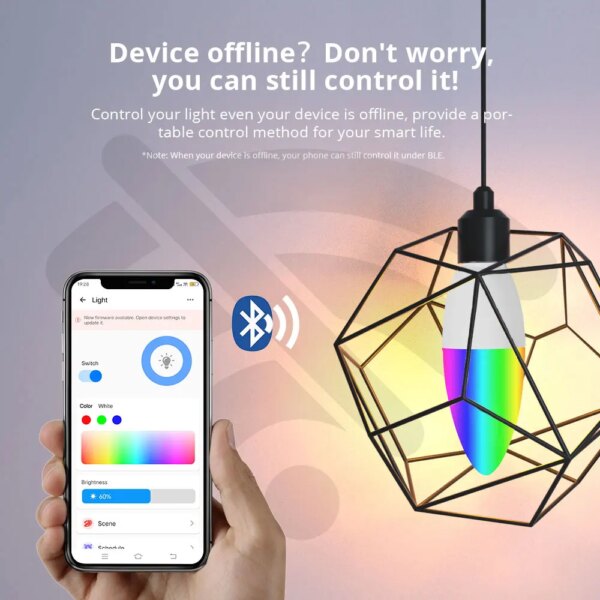 Smart Light Bulb WiFi/Zigbee E14 Dimmable Candle Lamp RGB+CW+WW 5W eWelink APP Voice Control Works With Alexa Google Home Alice - Image 4