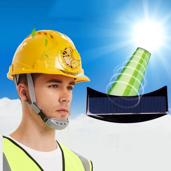 Solar Power Fan Helmet Outdoor Working Safety Hard Hat Construction Workplace ABS material Protective Cap Powered by Solar Panel - Image 4