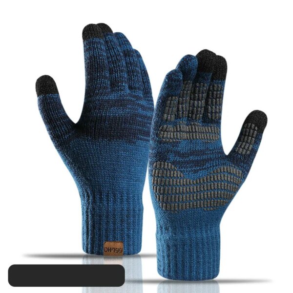 Touch Screen Gloves For Winter Wool Knitted Men's Gloves Female Warm Mitten Outdoor Driving Cold-proof Glove Guantes Mitt - Image 7