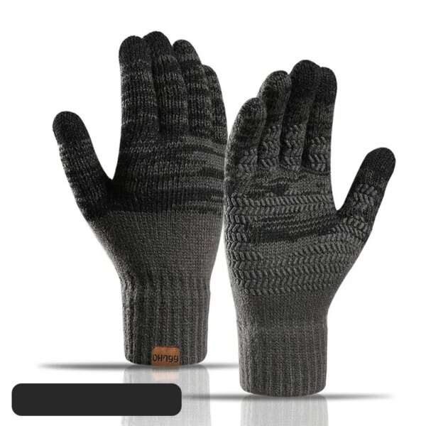 Touch Screen Gloves For Winter Wool Knitted Men's Gloves Female Warm Mitten Outdoor Driving Cold-proof Glove Guantes Mitt - Image 8