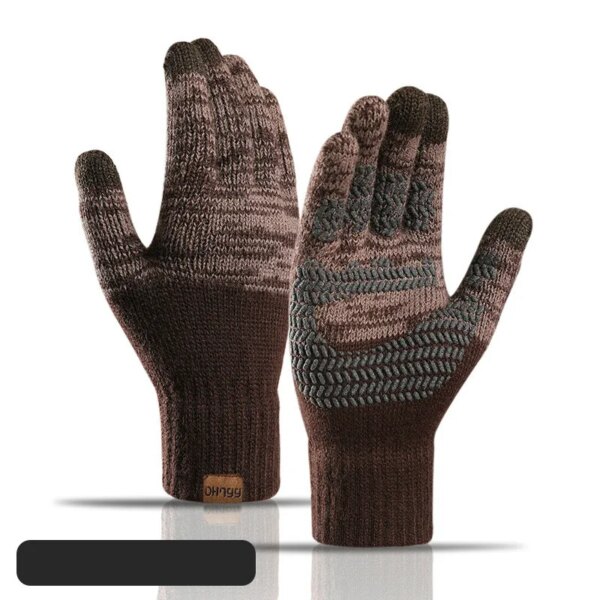 Touch Screen Gloves For Winter Wool Knitted Men's Gloves Female Warm Mitten Outdoor Driving Cold-proof Glove Guantes Mitt - Image 10