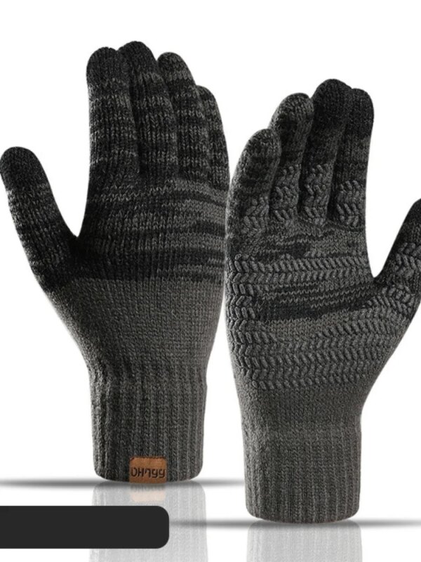 Touch Screen Gloves for Winter Wool Knitted Men's Gloves Female Warm Mitten Outdoor Driving Cold-proof Glove Guantes Mitt - Image 8