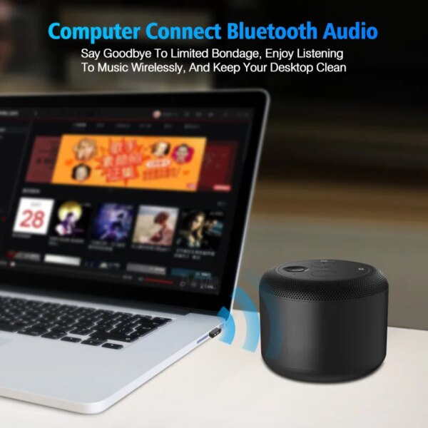 USB Bluetooth Adapters BT 5.0 USB Wireless Computer Adapter Audio Receiver Transmitter Dongles Laptop Earphone BLE Mini Sender - Image 4