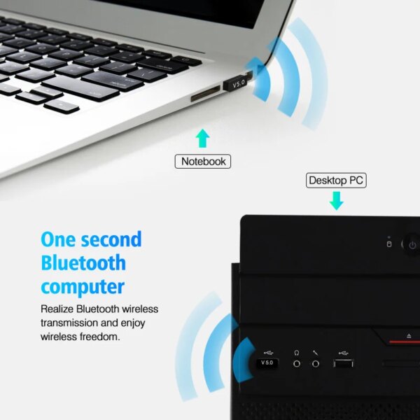 USB Bluetooth Adapters BT 5.0 USB Wireless Computer Adapter Audio Receiver Transmitter Dongles Laptop Earphone BLE Mini Sender - Image 2