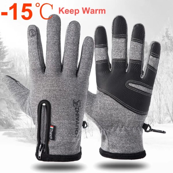 Unisex Snow gloves Winter gloves biking gloves  outdoor motorcycle women For Touchscreen Cold Weather Windproof Anti Slip - Image 2