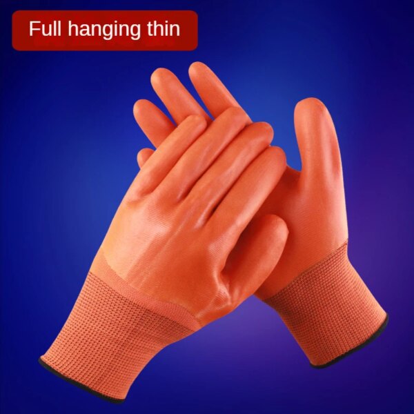 VITCOCO 12 Pairs Full Rubber Oil Resistant and Waterproof PVC Full Hang Dipping Rubber Gloves Anti-skid Labor Protection Gloves - Image 9