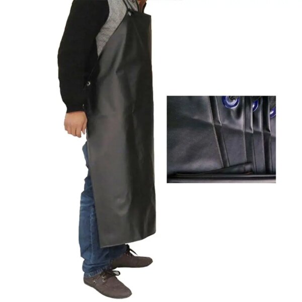 Waterproof Anti-Oil Leather Apron Chef Apron Thickening Long Acid and Alkali Antifouling Oilproof Restaurant Cooking Chef Apron - Image 3