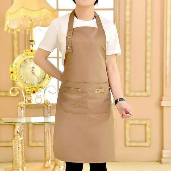 Waterproof Apron 2019 NEW Men Women Waterproof Chef Apron Cooking Kitchen Double Pocket Apron - Image 4